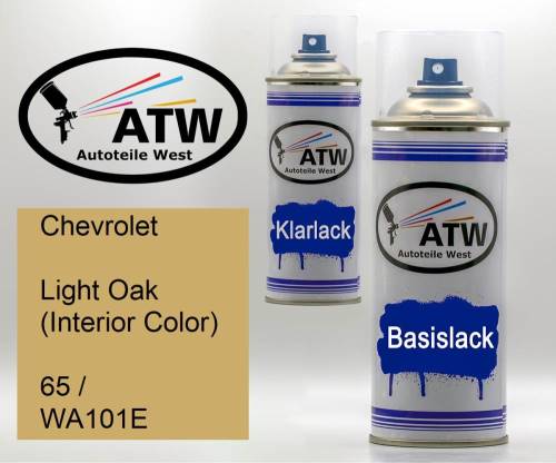 Chevrolet, Light Oak (Interior Color), 65 / WA101E: 400ml Sprühdose + 400ml Klarlack - Set, von ATW Autoteile West.